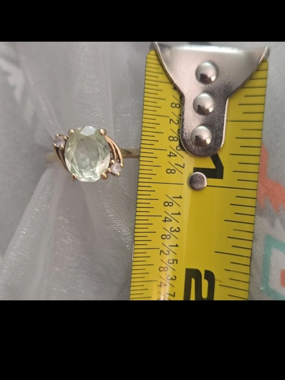 10k Gold Uranium Vaseline Glass Ring
